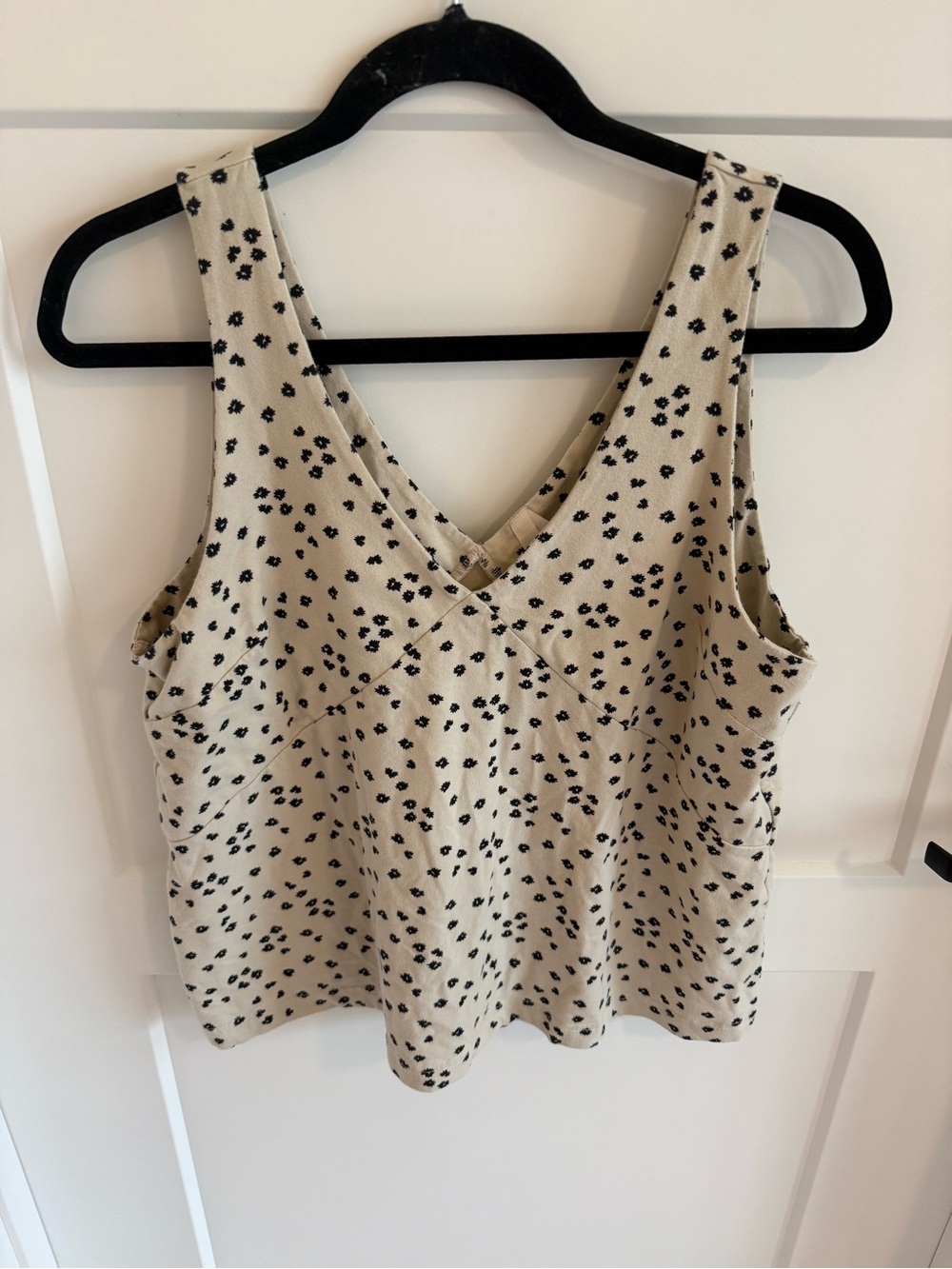 Pact Cream Tank Top with Black Dot Print